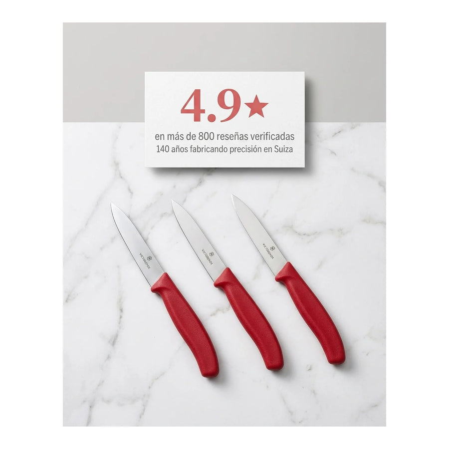 Cuchillo Mondador Victorinox Rojo 6.7701 Hoja 10cm + Grabado Personalizado