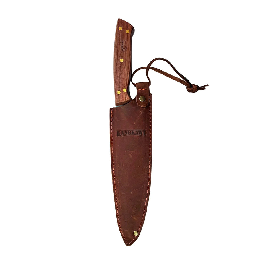 Cuchillo Parrillero + Funda Cuero + Grabado Personalizado