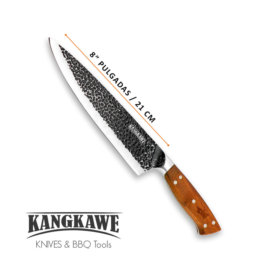 Medidas y dimensiones del cuchillo parrillero Curacaví martillado Kangkawe