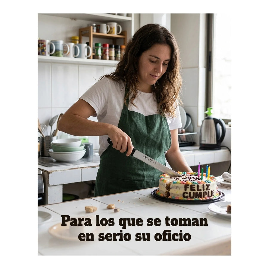 Cuchillo Pastelero 30cm Universal Arcos Repostería Tortas + Grabado Personalizado