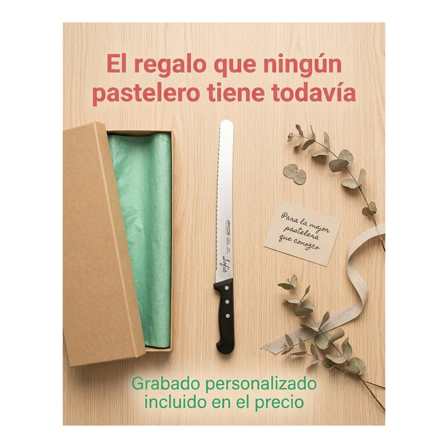 Cuchillo Pastelero 30cm Universal Arcos Repostería Tortas + Grabado Personalizado