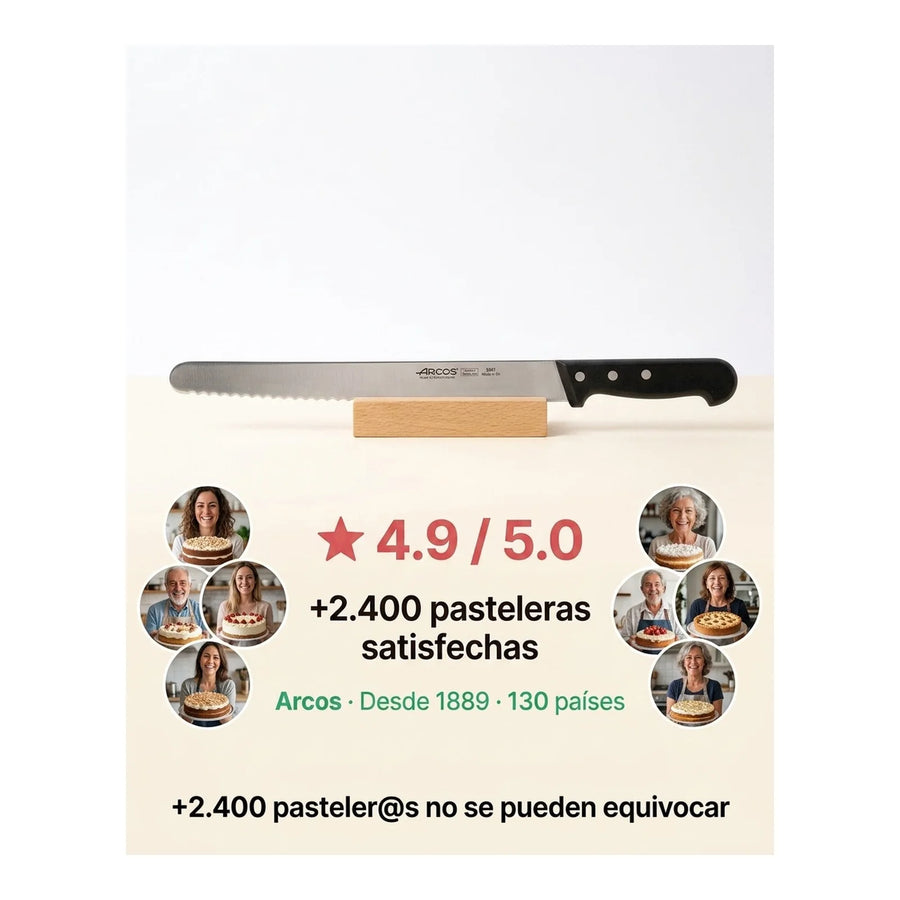 Cuchillo Pastelero 30cm Universal Arcos Repostería Tortas + Grabado Personalizado