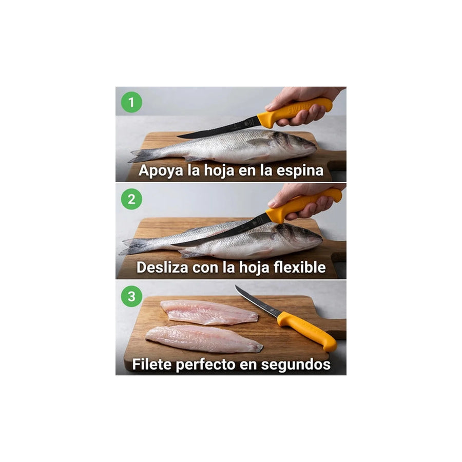 Cuchillo Pescado Victorinox Hoja Flexible Swibo 5.8448.16 + Grabado Personalizado