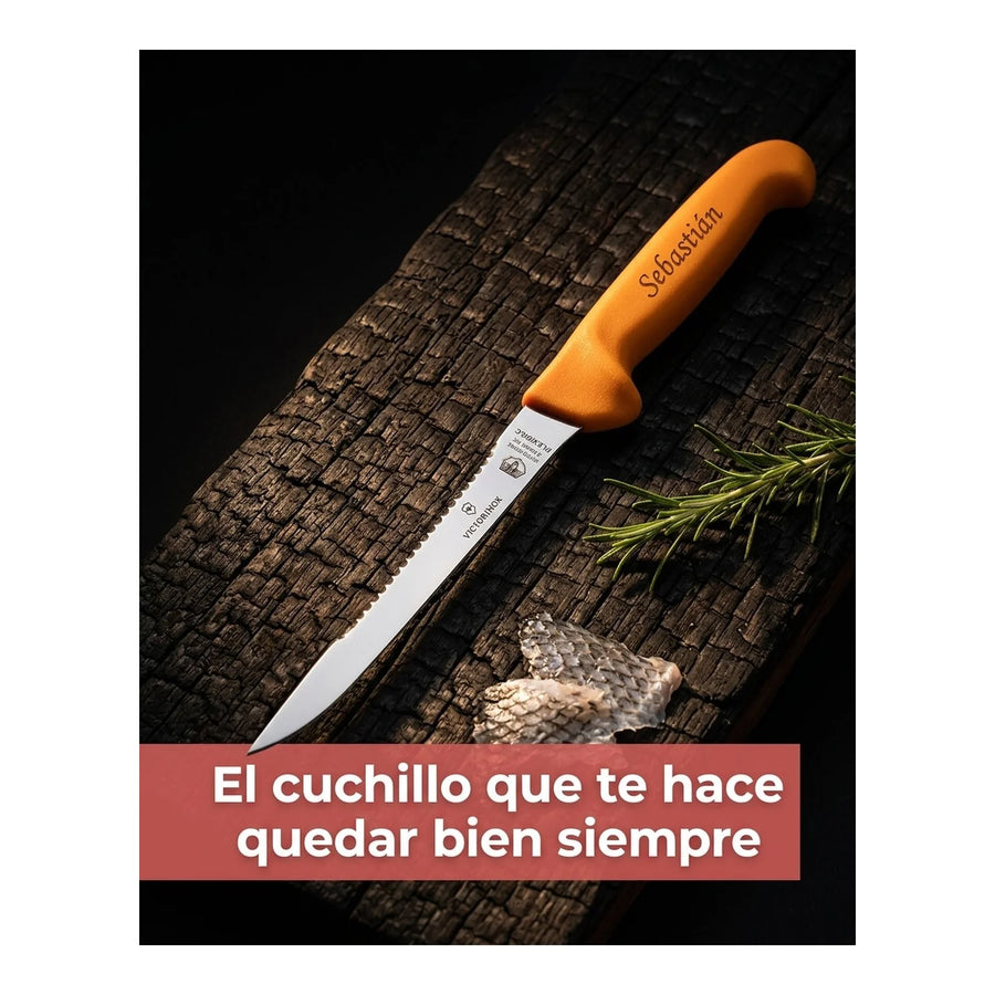 Cuchillo Pescado Victorinox Hoja Flexible Swibo 5.8448.16 + Grabado Personalizado