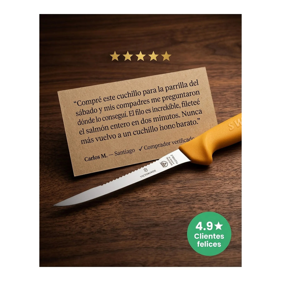 Cuchillo Pescado Victorinox Hoja Flexible Swibo 5.8448.16 + Grabado Personalizado