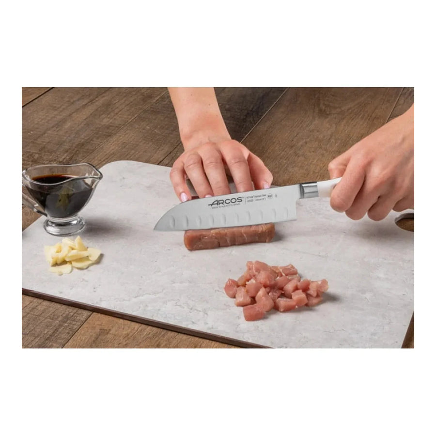 Cuchillo Santoku Arcos Riviera Blanc 14cm Premium + Grabado Personalizado