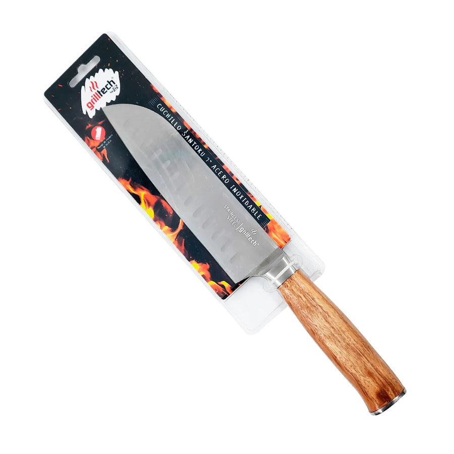Cuchillo Santoku Grilltech Acero Inoxidable + Grabado Personalizado