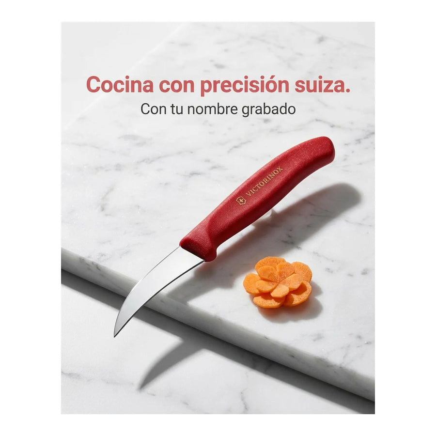Cuchillo Torneador Victorinox Rojo 6.7501 Hoja 6cm Premium + Grabado Personalizado