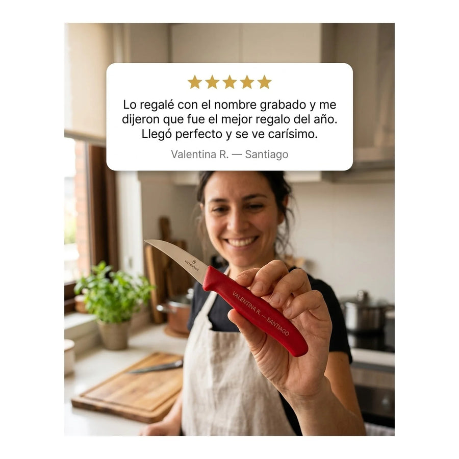 Cuchillo Torneador Victorinox Rojo 6.7501 Hoja 6cm Premium + Grabado Personalizado