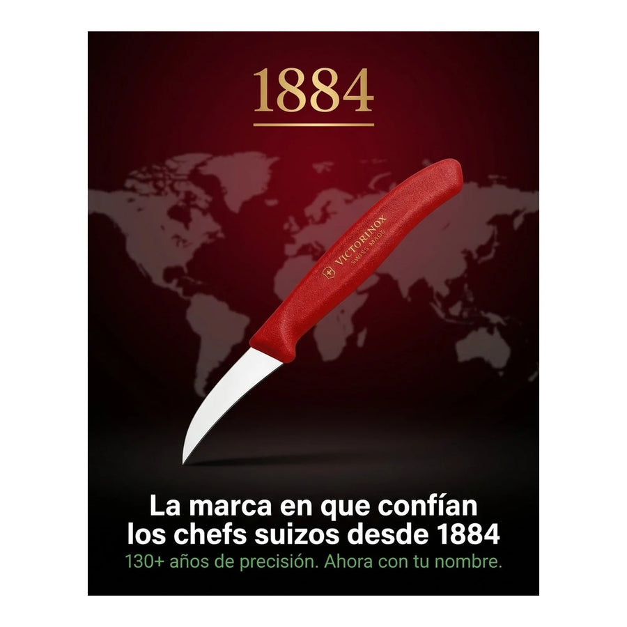 Cuchillo Torneador Victorinox Rojo 6.7501 Hoja 6cm Premium + Grabado Personalizado