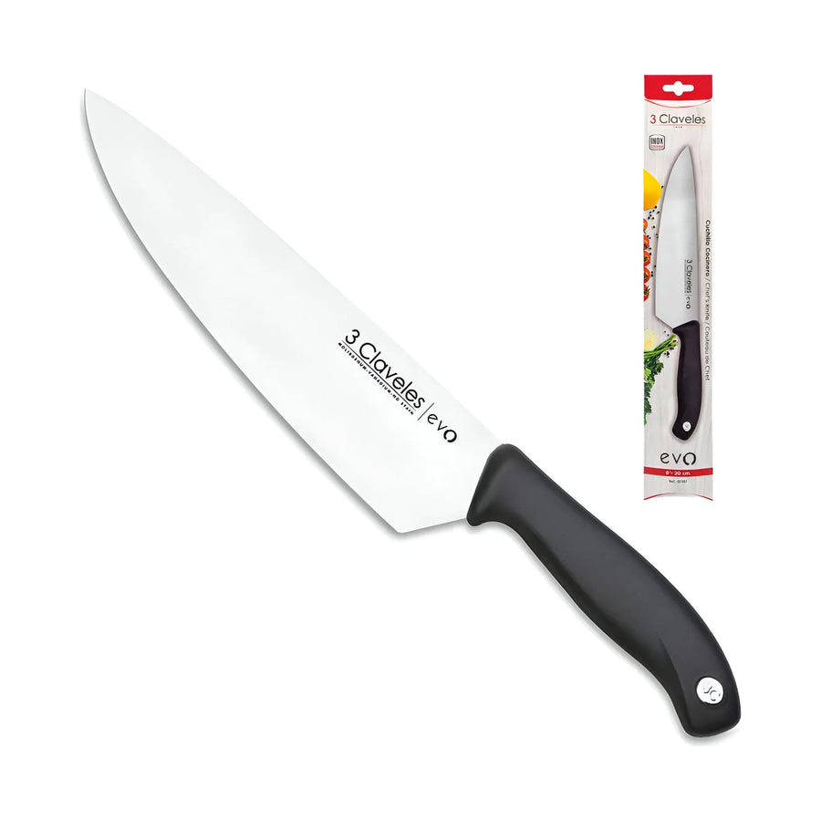 Cuchillo Tres Claveles Cocinero Evo 20 Cms 1357 Color Negro