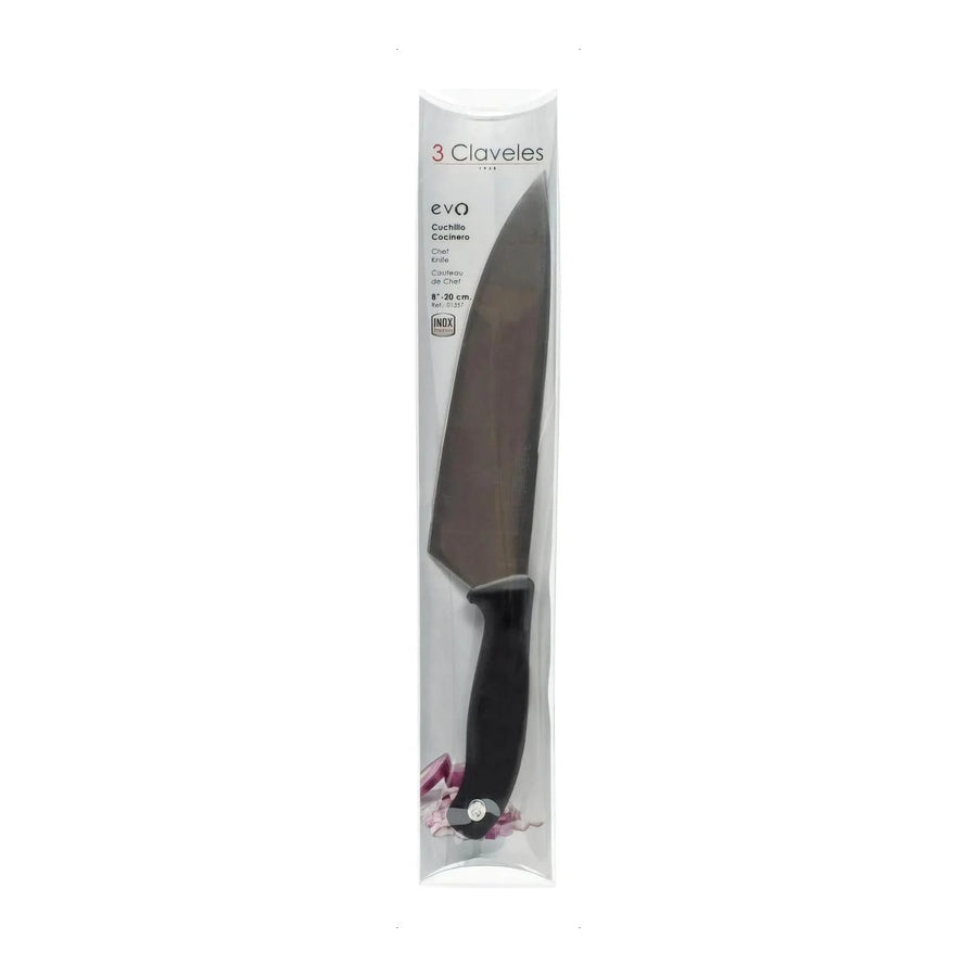 Cuchillo Tres Claveles Cocinero Evo 20 Cms 1357 Color Negro