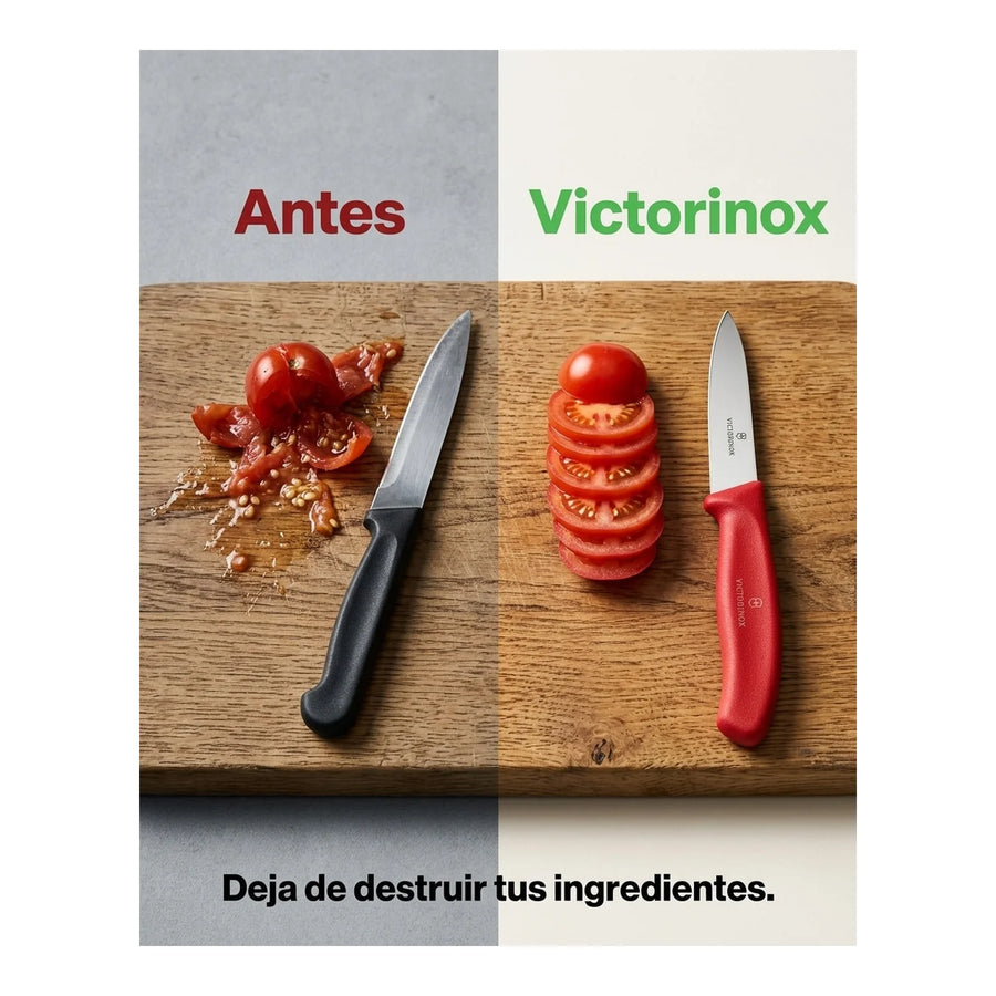 Cuchillo Verdura Puntiagudo Victorinox Rojo 6.7601 Hoja8cm + Grabado Personalizado