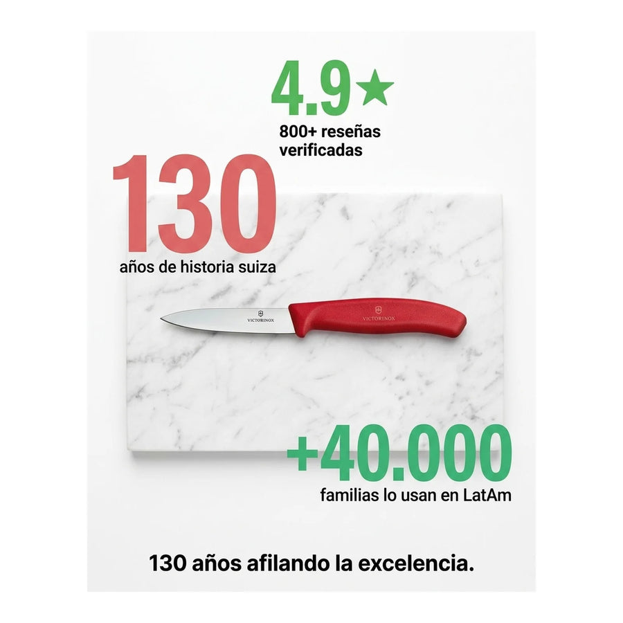 Cuchillo Verdura Puntiagudo Victorinox Rojo 6.7601 Hoja8cm + Grabado Personalizado