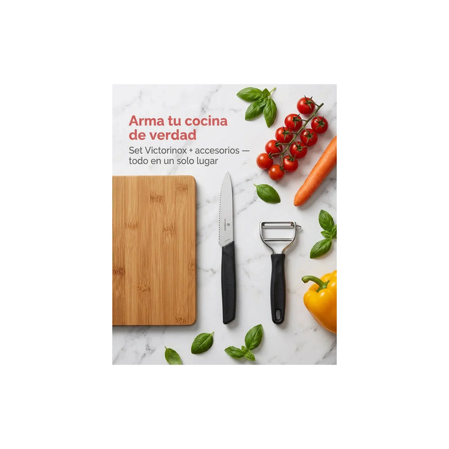Cuchillo Verdura Swiss Modern Negro Victorinox 6.9003.10w + Grabado Personalizado