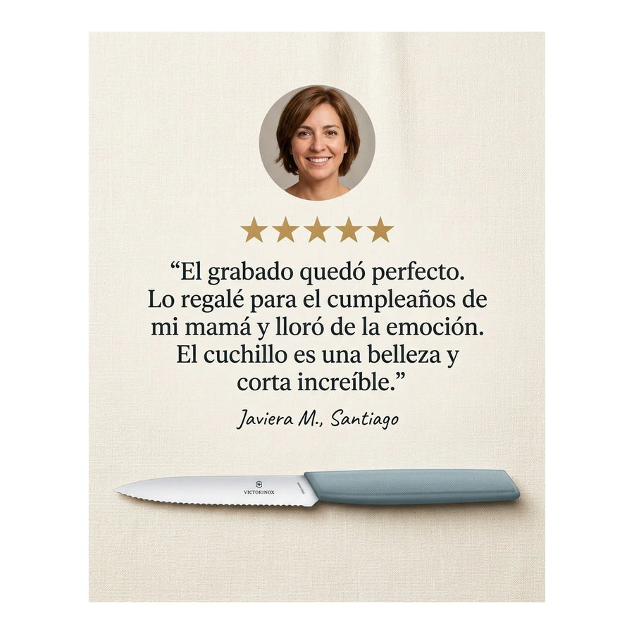 Cuchillo Verdura Swiss Modern Gris Victorinox 6.9006.10w21 + Grabado Personalizado