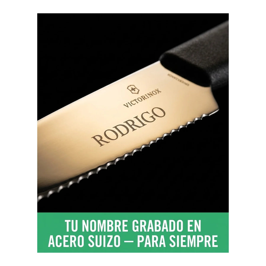 Cuchillo Verdura Swiss Modern Negro Victorinox 6.9003.10w + Grabado Personalizado