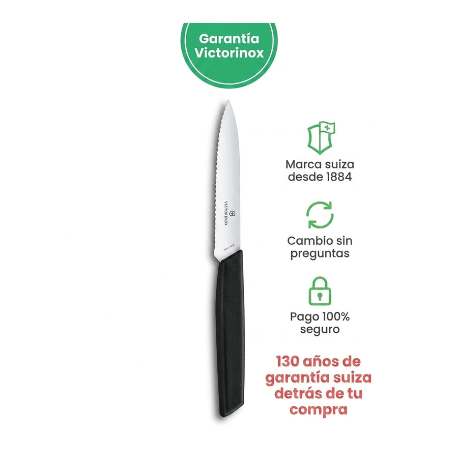 Cuchillo Verdura Swiss Modern Negro Victorinox 6.9003.10w + Grabado Personalizado
