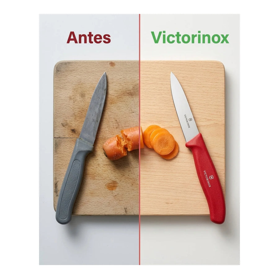 Cuchillo Verdura Victorinox Rojo 6.7401 Hoja Recta 8cm + Grabado Personalizado