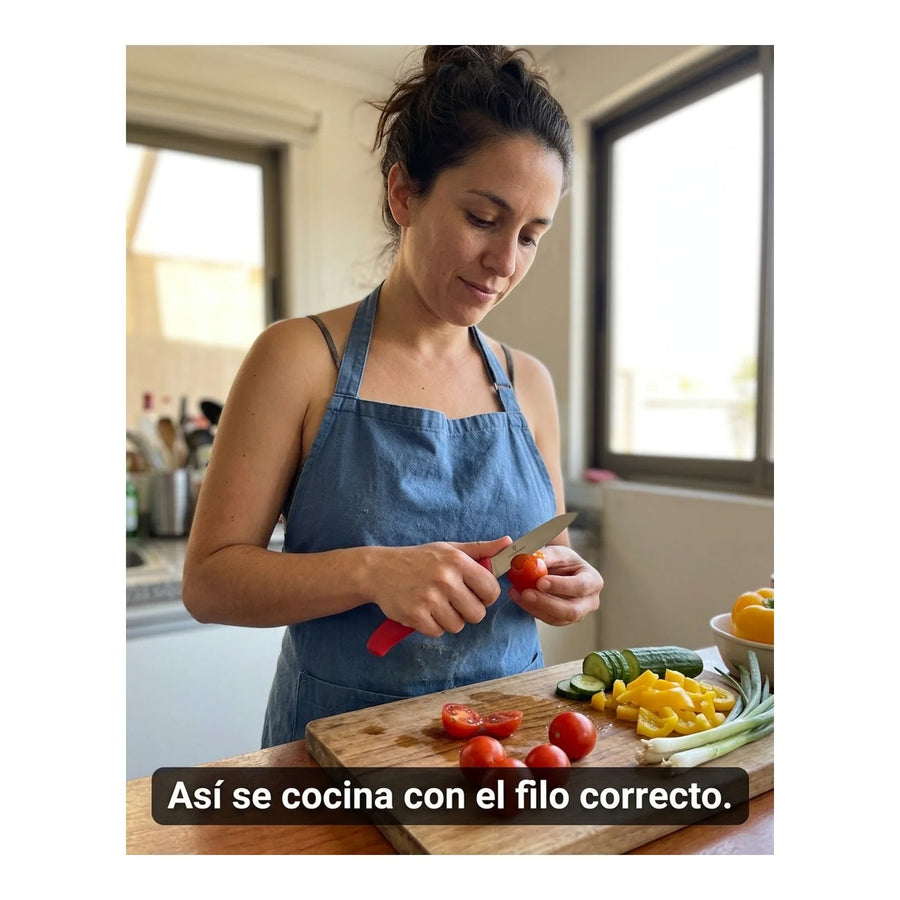 Cuchillo Verdura Victorinox Rojo 6.7401 Hoja Recta 8cm + Grabado Personalizado