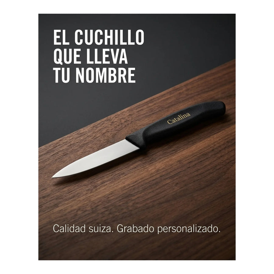 Cuchillo Verdura Victorinox Swiss Classic Negro 6.7603 8cm + Grabado Personalizado