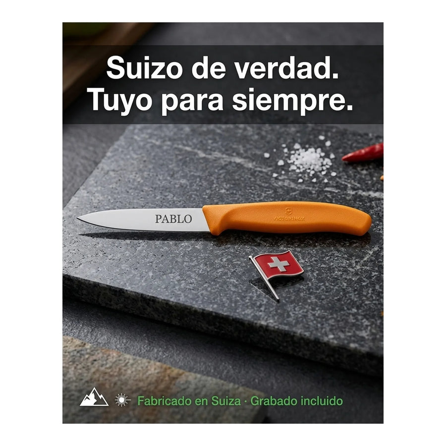 Cuchillo Verdura Victorinox Swiss Classic Naranj 6.7606.l119 + Grabado Personalizado