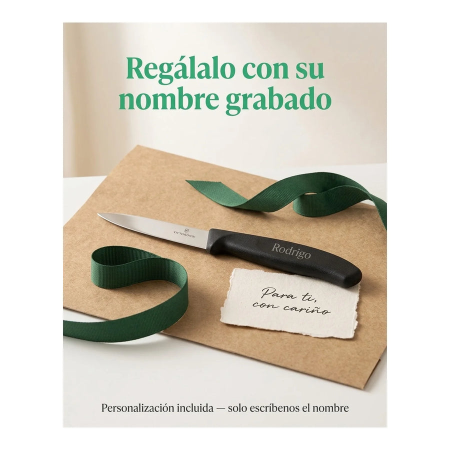 Cuchillo Verdura Victorinox Swiss Classic Negro 6.7603 8cm + Grabado Personalizado