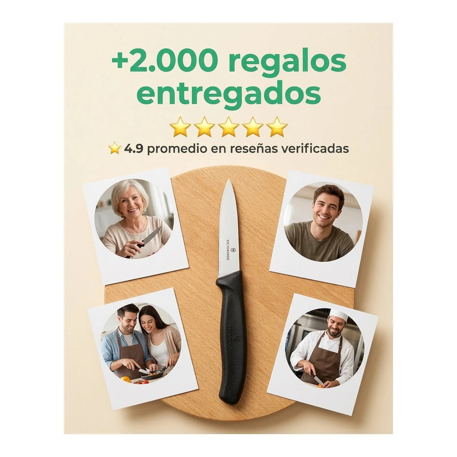 Cuchillo Verdura Victorinox Swiss Classic Negro 6.7603 8cm + Grabado Personalizado
