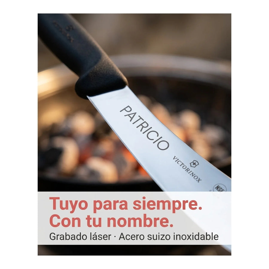Cuchillo Victorinox Carnicero 5.7703.18 18cm Negro Fibrox + Grabado Personalizado