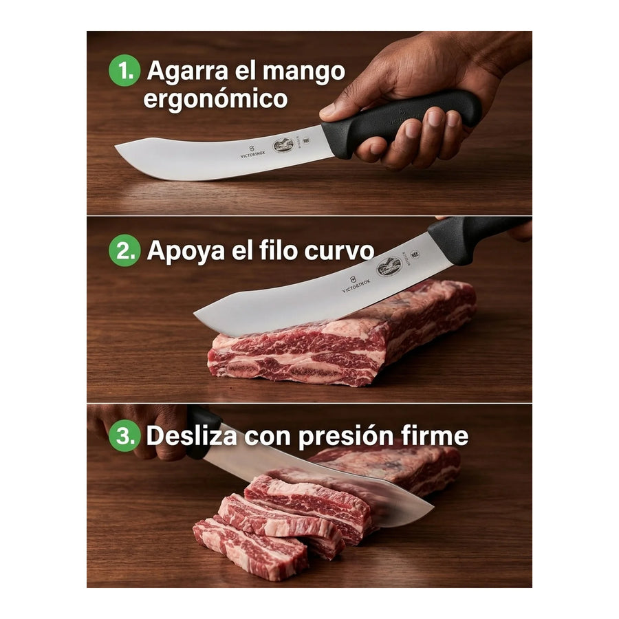 Cuchillo Victorinox Carnicero 5.7703.18 18cm Negro Fibrox + Grabado Personalizado