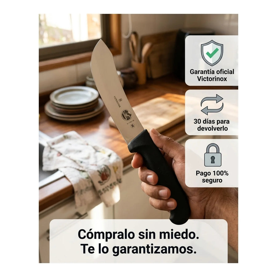 Cuchillo Victorinox Carnicero 5.7703.18 18cm Negro Fibrox + Grabado Personalizado