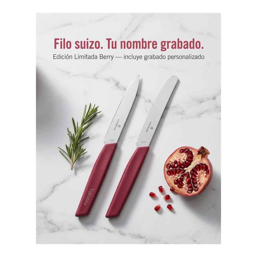 Cuchillos Swiss Modern Berry 6.9096.2l4 Victorinox + Grabado Personalizado