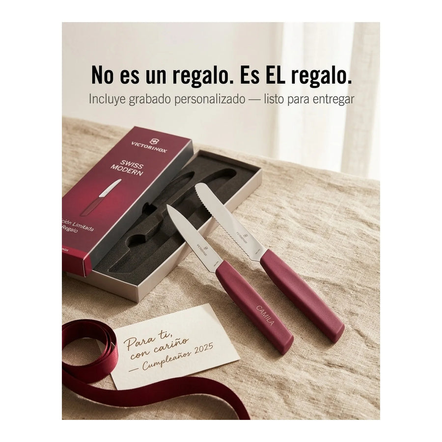 Cuchillos Swiss Modern Berry 6.9096.2l4 Victorinox + Grabado Personalizado