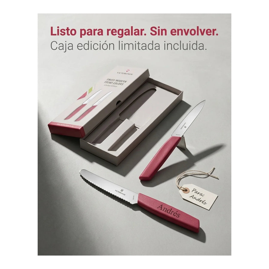 Cuchillos Swiss Modern Berry 6.9096.2l4 Victorinox + Grabado Personalizado