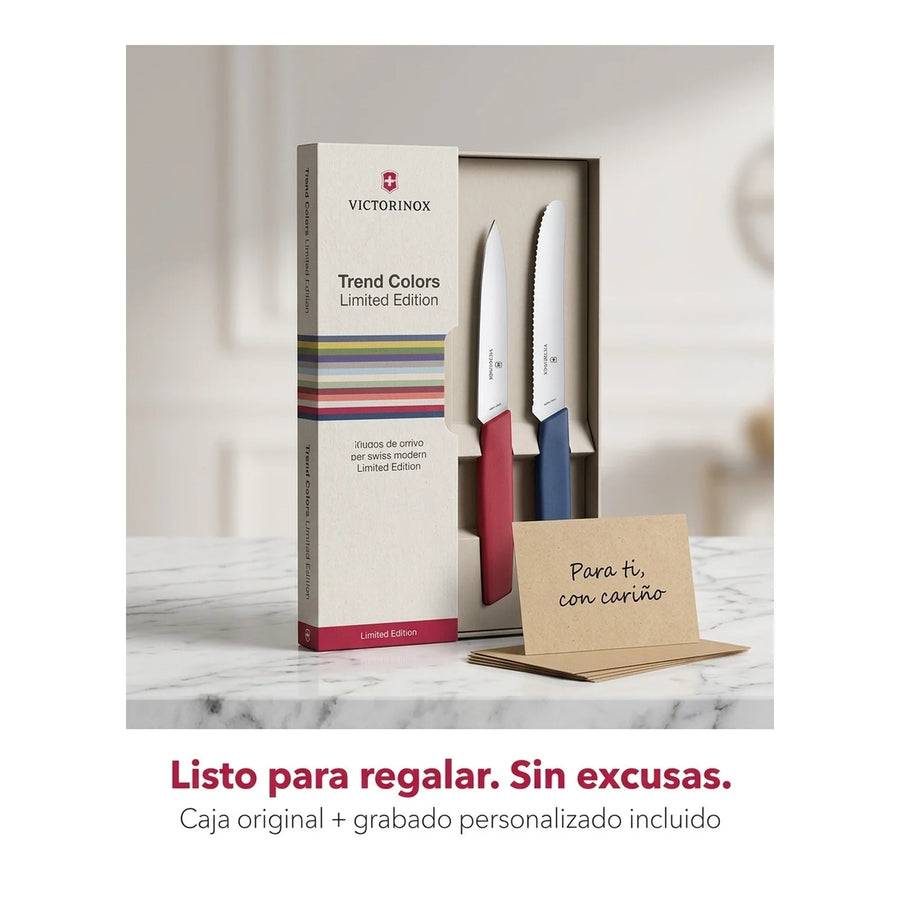 Cuchillos Swiss Modern Trend Colors 6.9096.2l1 Victorinox + Grabado Personalizado