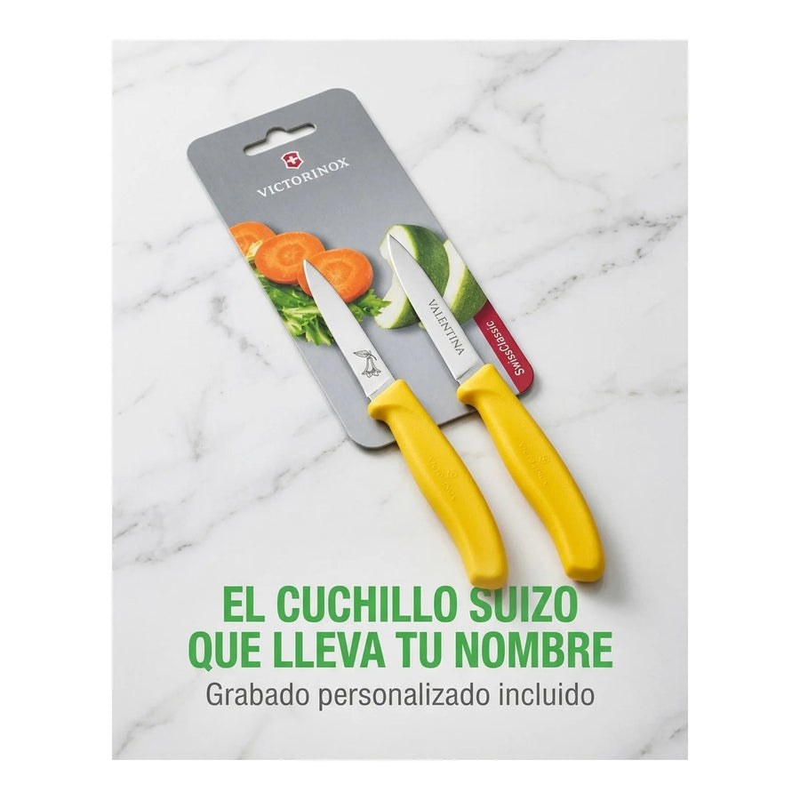 Cuchillos Verd. Swissclassic Amarill Victorinox 6.7606.l118b + Grabado Personalizado