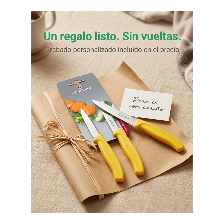 Cuchillos Verd. Swissclassic Amarill Victorinox 6.7606.l118b + Grabado Personalizado