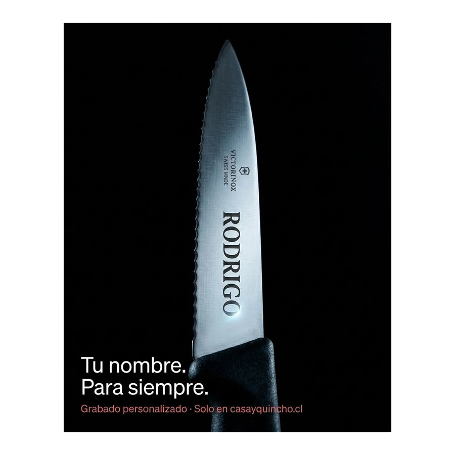 Cuchillos Verdura Color Negro. Hoja 10cm Victorinox 6.7793.b + Grabado Personalizado