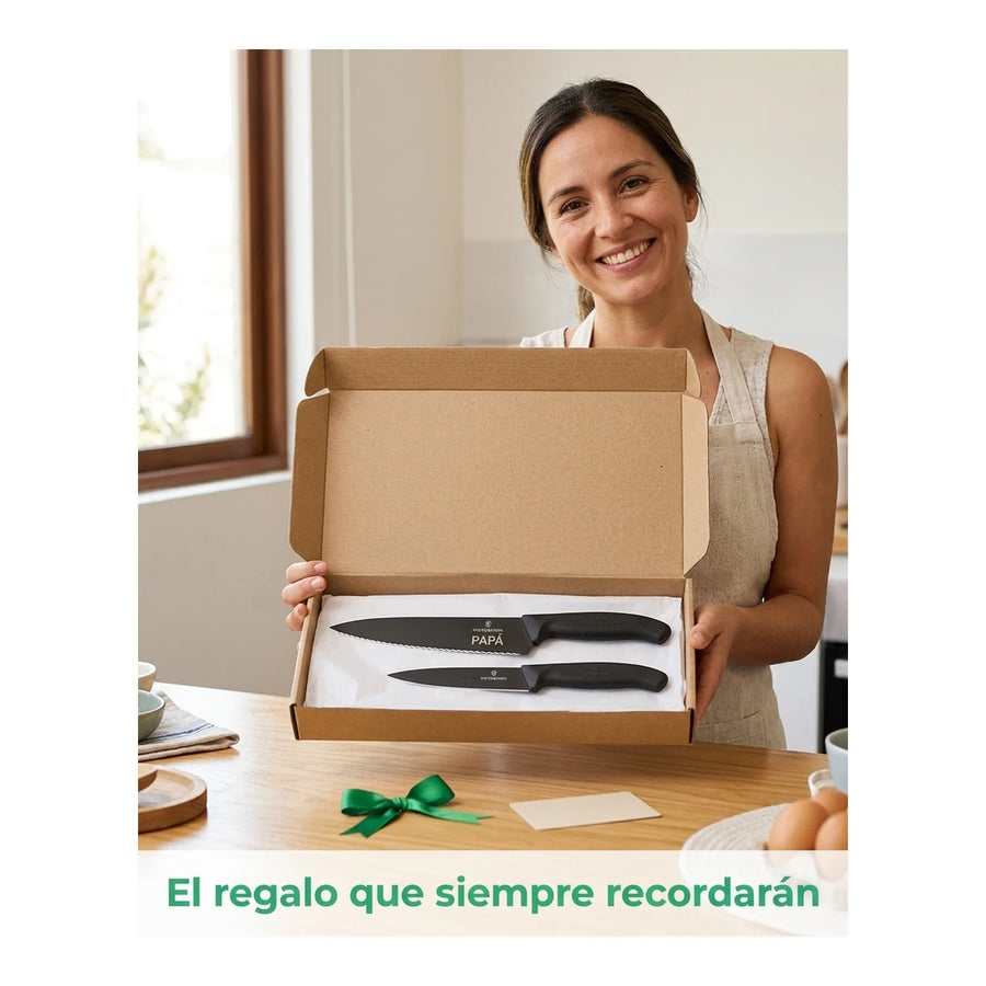 Cuchillos Verdura Color Negro. Hoja 10cm Victorinox 6.7793.b + Grabado Personalizado