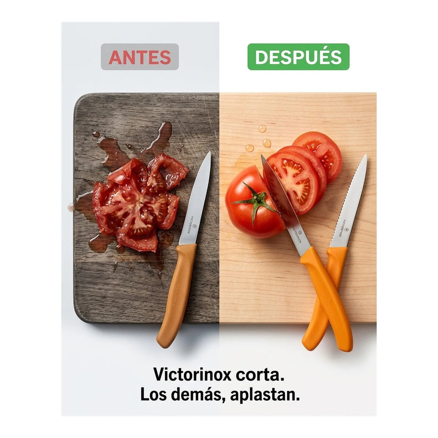 Cuchillos Verdura Naranjo. Hoja 10cm Victorinox 6.7796.l9b + Grabado Personalizado