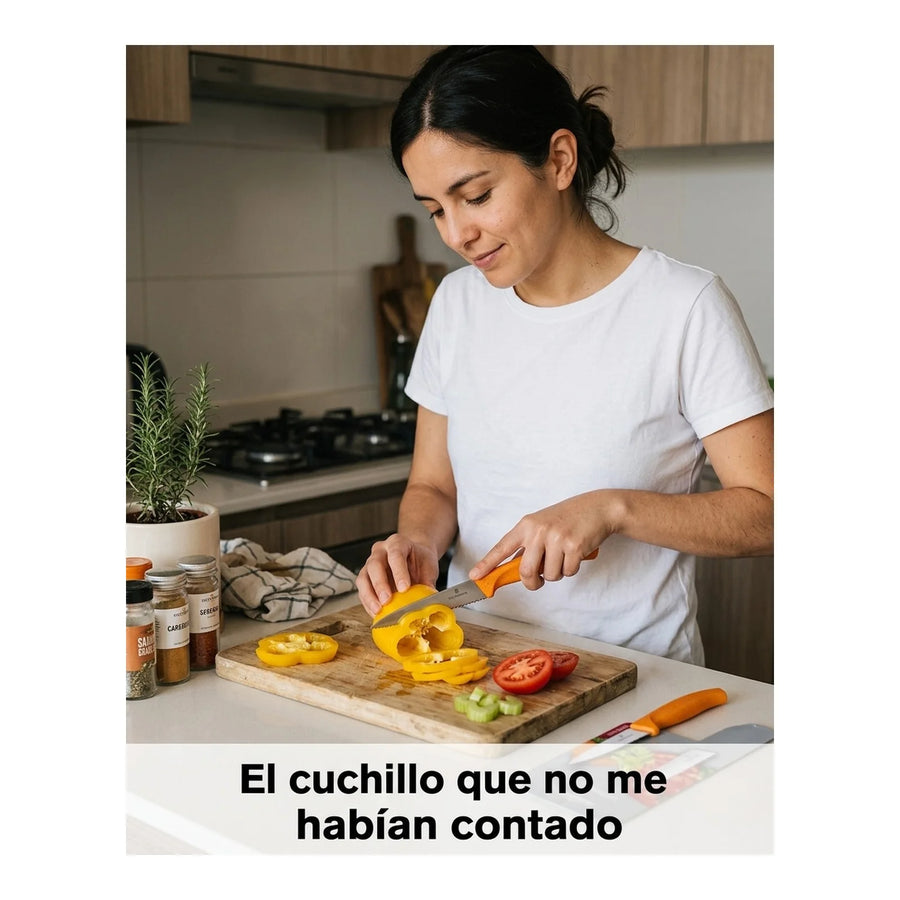 Cuchillos Verdura Naranjo. Hoja 10cm Victorinox 6.7796.l9b + Grabado Personalizado