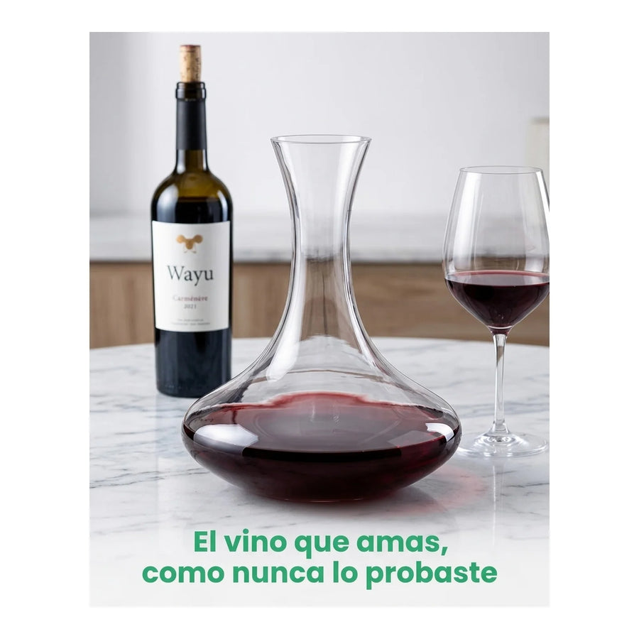 Decantador Aireador Vino 1,7 Litros Wayu Cristal Premium