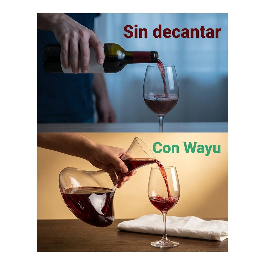 Decantador Aireador Vino 1,7 Litros Wayu Cristal Premium