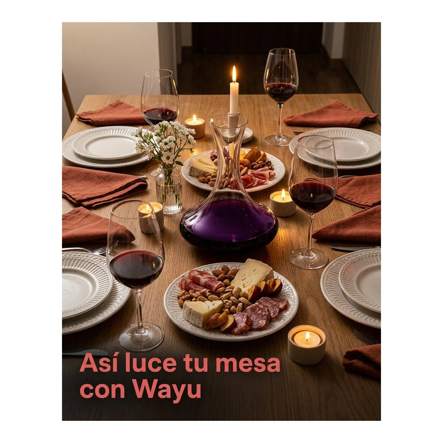 Decantador Aireador Vino 1,7 Litros Wayu Cristal Premium
