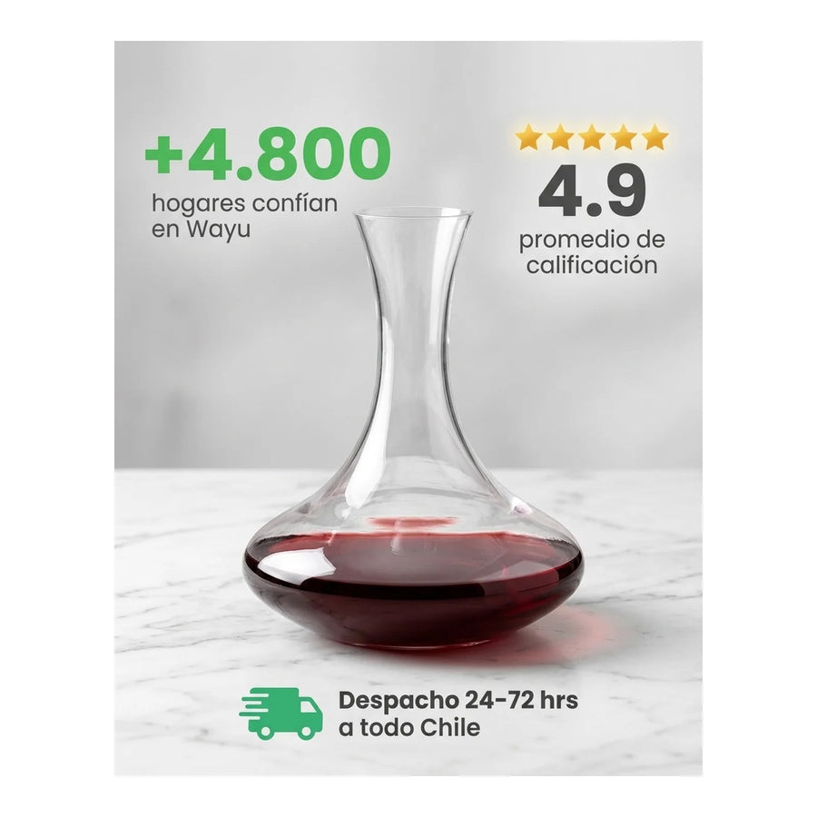 Decantador Aireador Vino 1,7 Litros Wayu Cristal Premium
