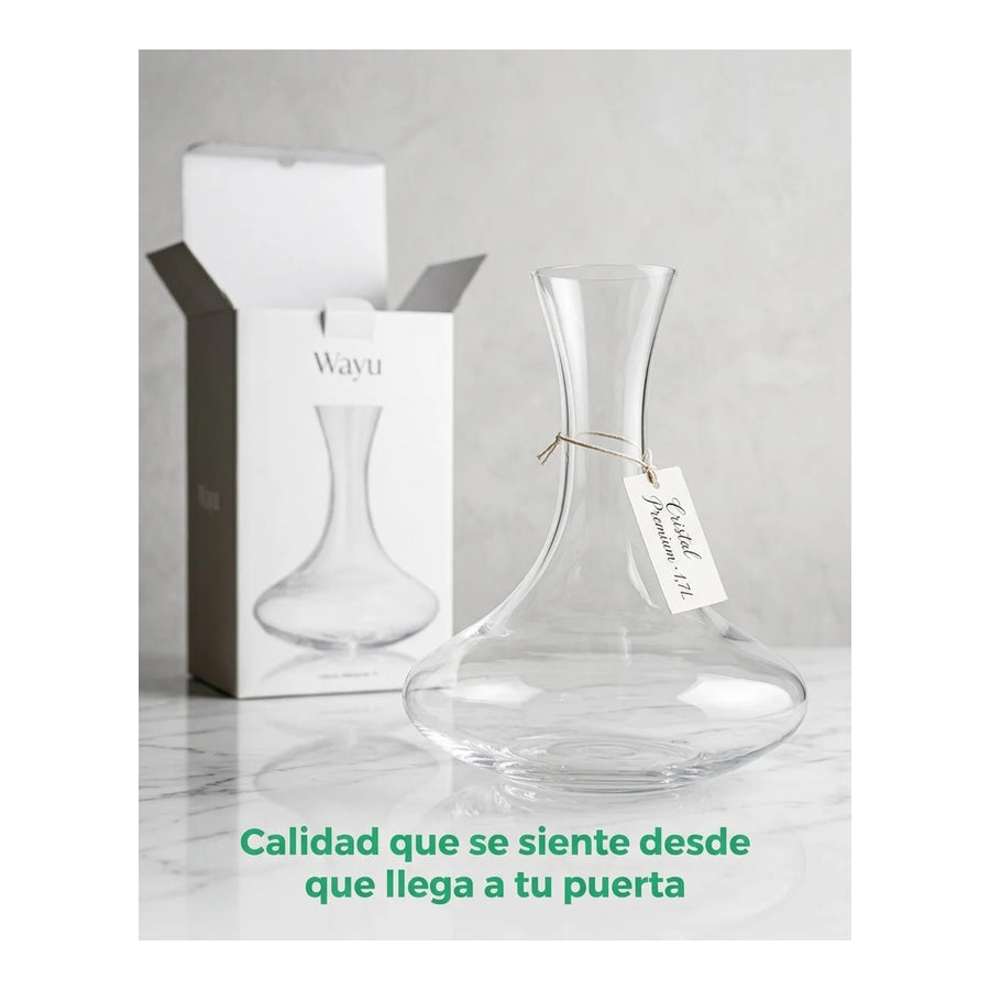 Decantador Aireador Vino 1,7 Litros Wayu Cristal Premium