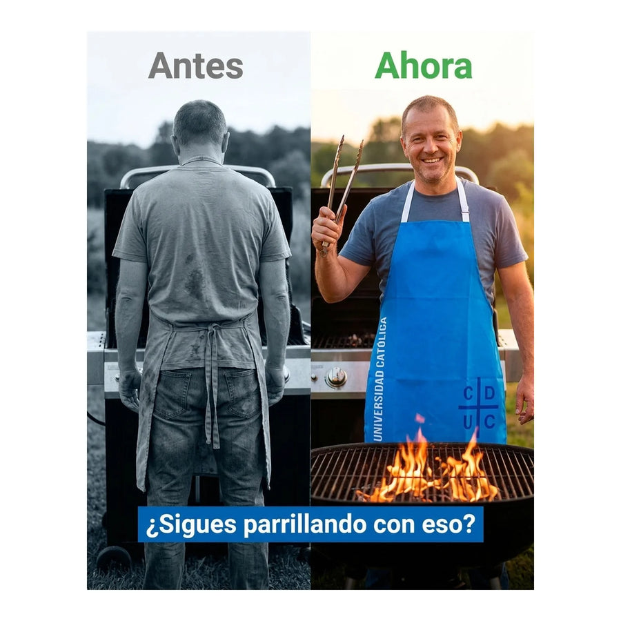 Delantal Parrillero U Catolica Quincho Pechera Cocina Bbq
