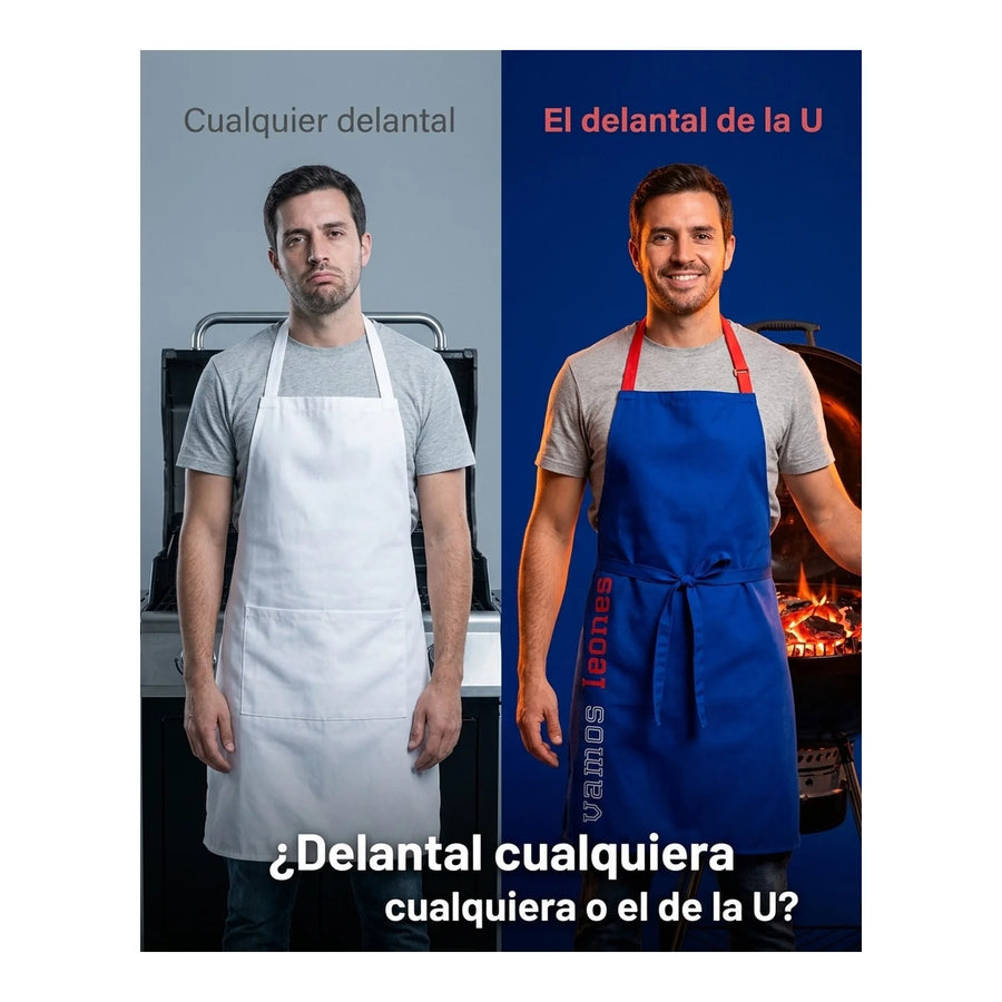 Delantal Parrillero U De Chile Quincho Pechera Cocina Bbq