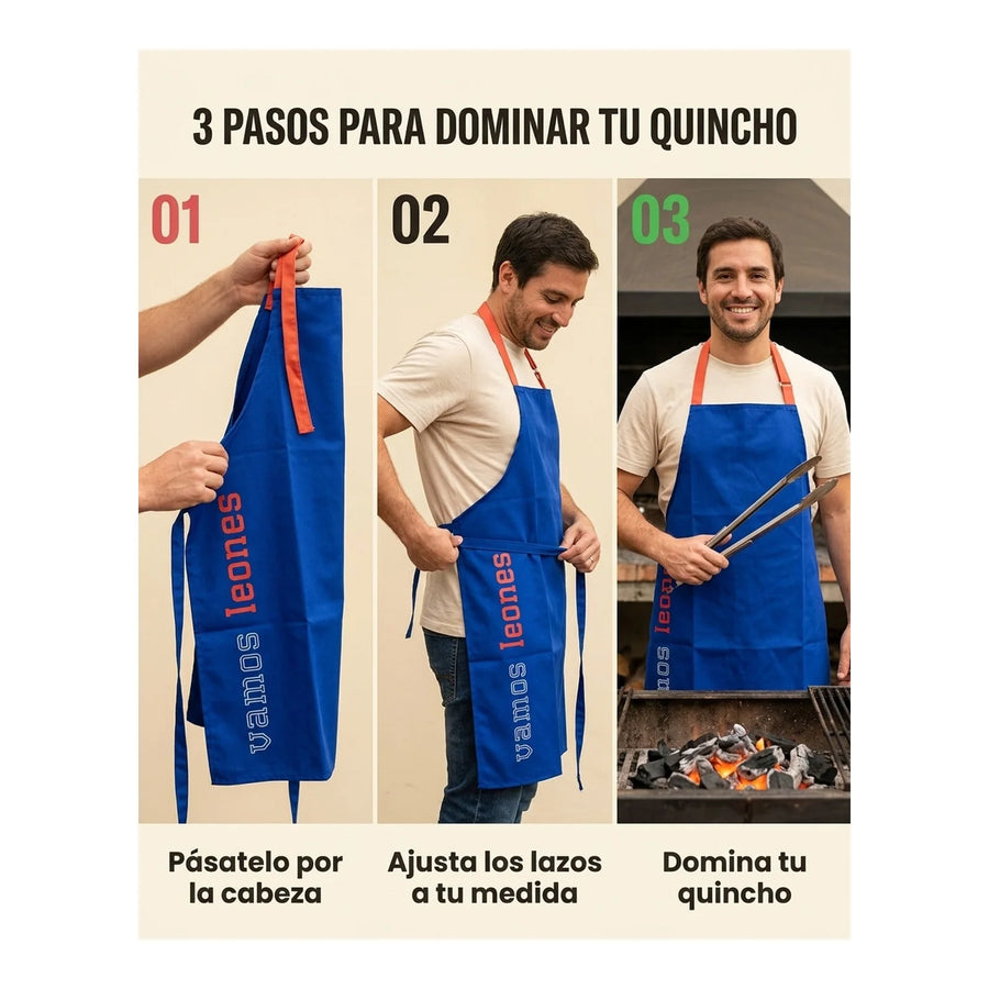 Delantal Parrillero U De Chile Quincho Pechera Cocina Bbq