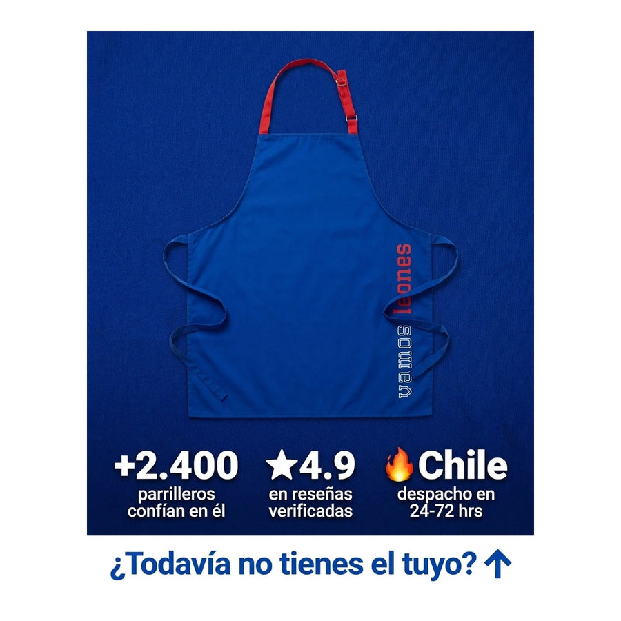 Delantal Parrillero U De Chile Quincho Pechera Cocina Bbq